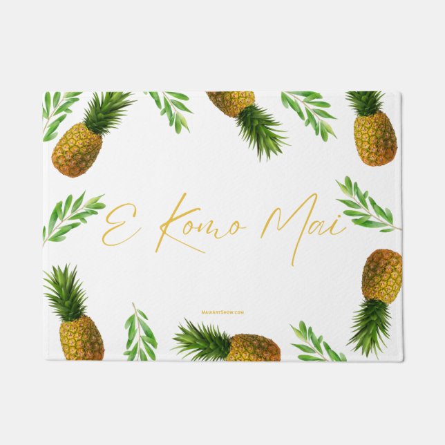 FELPUDO E KOMO MAI - BIENVENIDA HAWAIANA - MAT DE PUERTA D (Anverso)