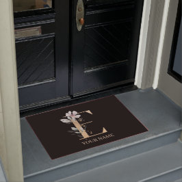 Felpudo E Monograma Floral Personalizado