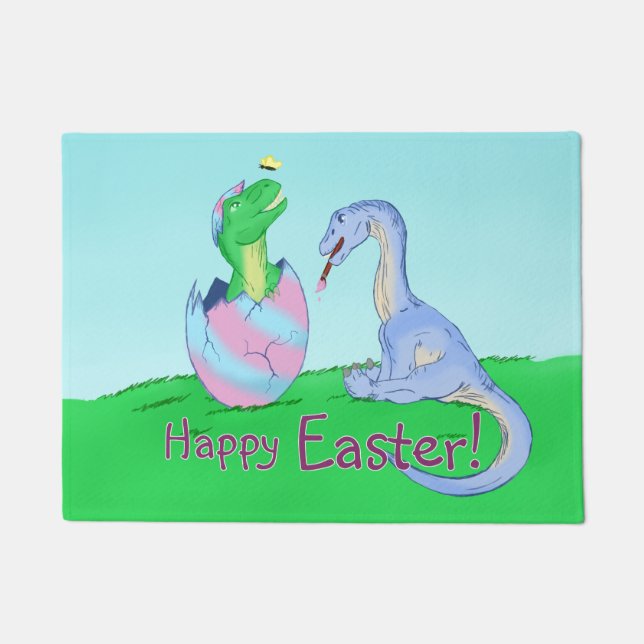 Felpudo Easter Dinos (Anverso)