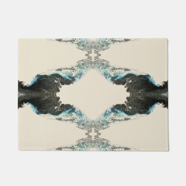 Felpudo Ecos Tidal — Patrón Abstracto de Tinta Fluida (Anverso)