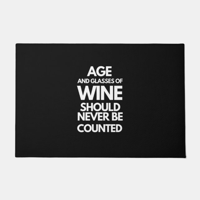 Felpudo Edad y Gafas de Vino no deben contarse nunca (Anverso)