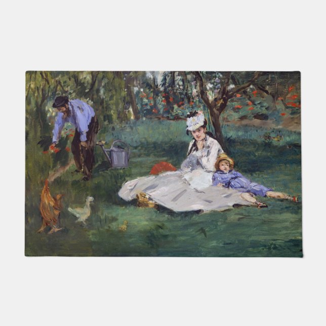 Felpudo Edouard Manet - La familia Monet en su jardín (Anverso)