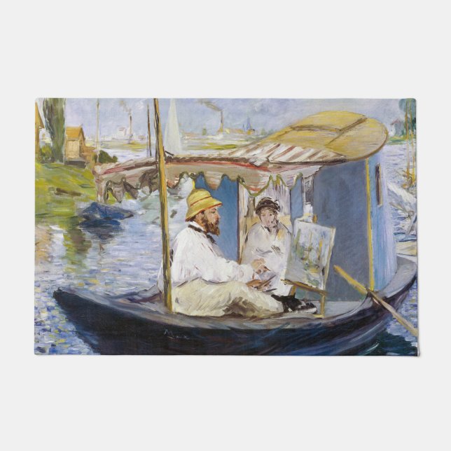 Felpudo Edouard Manet - Monet en su Studio Boat (Anverso)