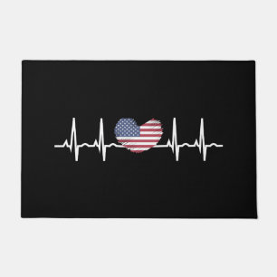 Felpudo EEUU Flag Hearbeat ECG Electrocardiografía