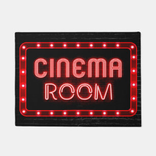 Felpudo Efecto rojo neón Home Cinema Room estera de puerta