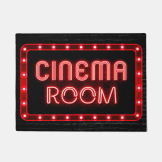 Felpudo Efecto rojo neón Home Cinema Room estera de puerta