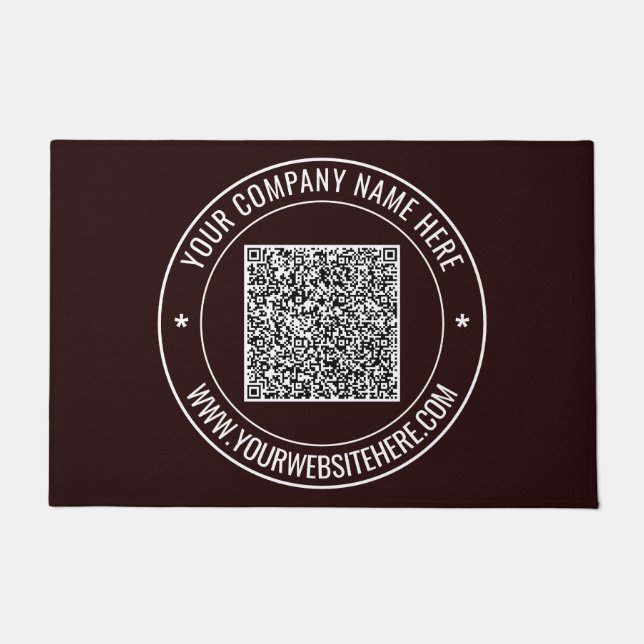 Felpudo Ejemplo de código QR y manual de texto Personaliza (Anverso)