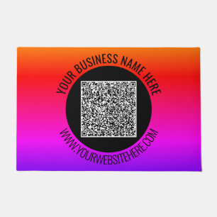 Felpudo Ejemplo de manual de código QR con texto Personali