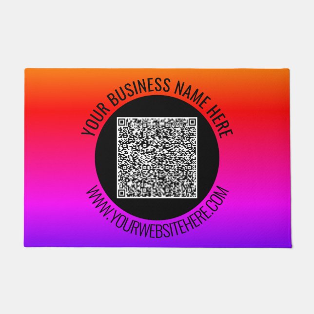 Felpudo Ejemplo de manual de código QR con texto Personali (Anverso)