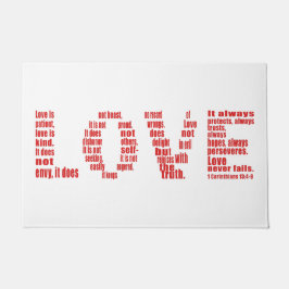 Felpudo El amor es... 1 Corinthians 13:4-8 Biblia Verse