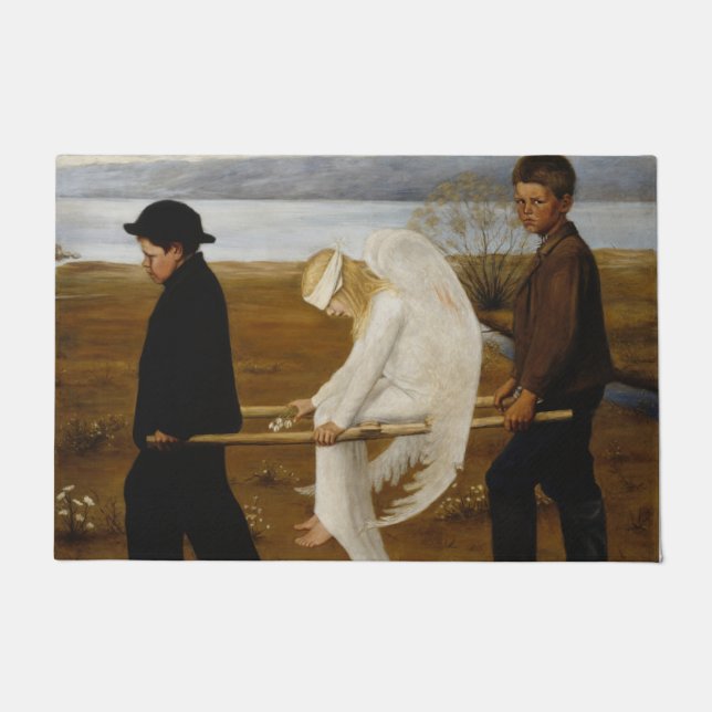 Felpudo El ángel herido (por Hugo Simberg) (Anverso)