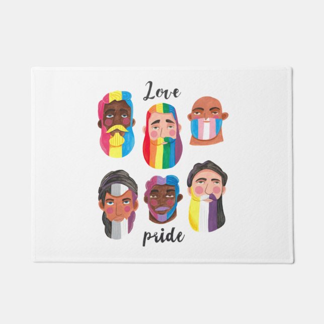 Felpudo El arcoiris del orgullo gay banderas de género bar (Anverso)