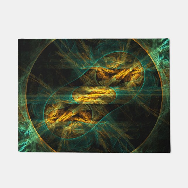 Felpudo El arte abstracto del ojo de la jungla (Anverso)