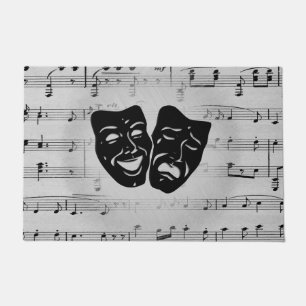 Felpudo El arte plateado une máscaras de teatro