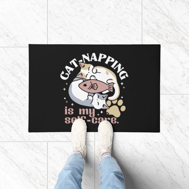 Felpudo El Ataque De Gato Es Mi Cita De Gato De Autocuidad (Interior)