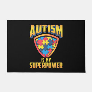 Felpudo El Autismo Es Mi Escudo De Rompecabezas De Superpo