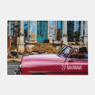 Felpudo El auto rojo de la Habana Cuba