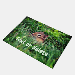 Felpudo El bebé chipmunk Peeking Personalizado de la vida 