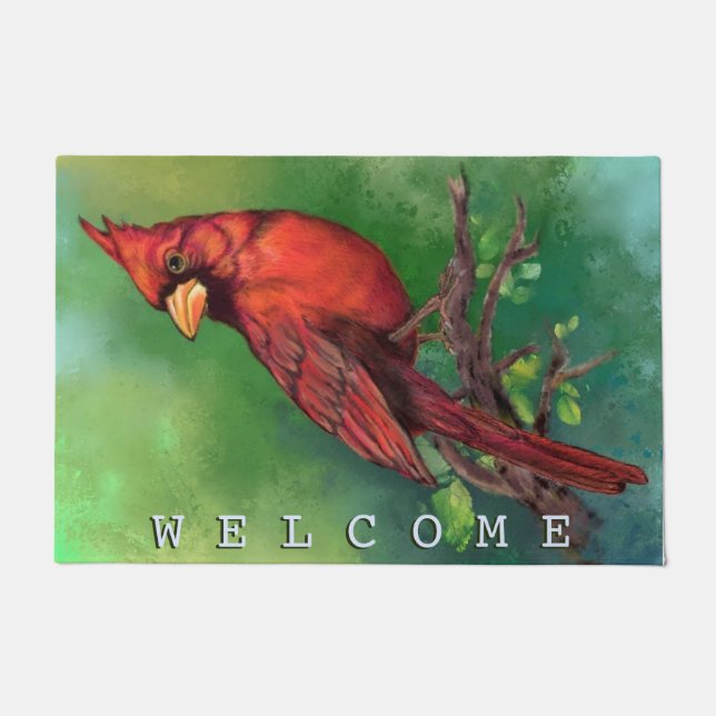 Felpudo El cardenal rojo del norte Doormat (Anverso)