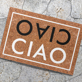 Felpudo El Coir Rústico Italiano Bienvenido A La Ciao Blan