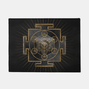 Felpudo El cubo de Metatron Sri Yantra Geometría Sagrada