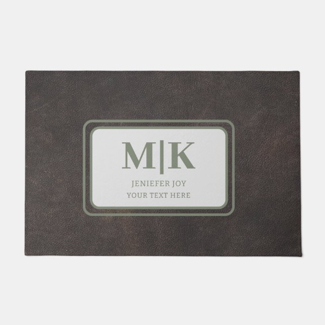 Felpudo El Cuero Verde Y Marrón Personalizado (Anverso)