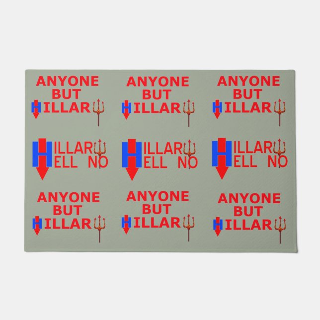 Felpudo El diseño original de Anti-HILLARY por la ESTERA (Anverso)