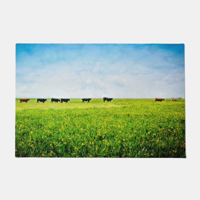 Felpudo El Doormat "hasta las vacas vuelve a casa " (Anverso)