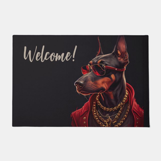 Felpudo El encanto de Doberman (Anverso)