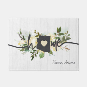 Felpudo El estado de Arizona personalizó tu ciudad natal r