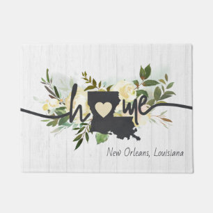 Felpudo El estado de Louisiana personalizó tu ciudad de or