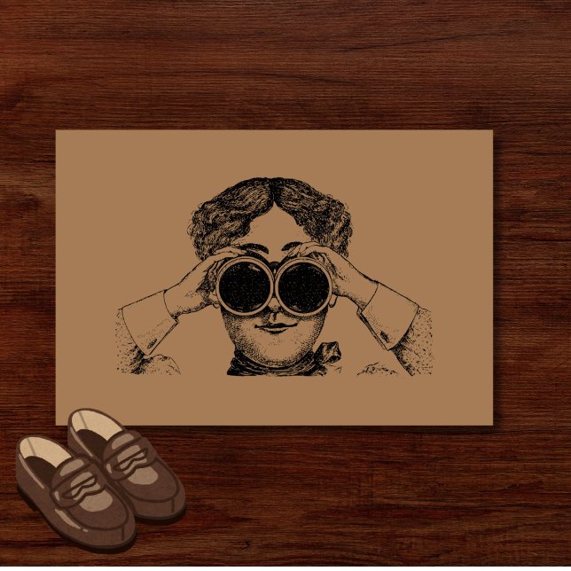 Felpudo El extraño antisocial gracioso que te vigila (Add humor and originality to your entrance with this funny "watching you" doormat!)