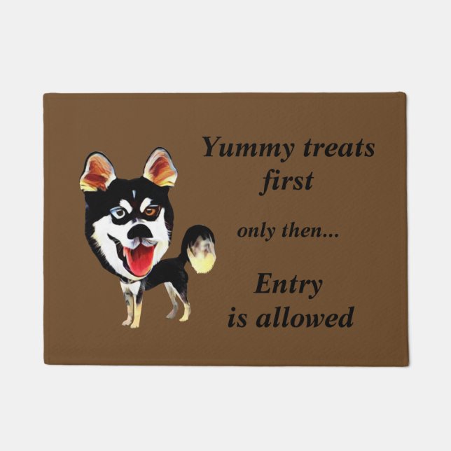 Felpudo El gracioso Personalizado Siberian Husky Doormat (Anverso)