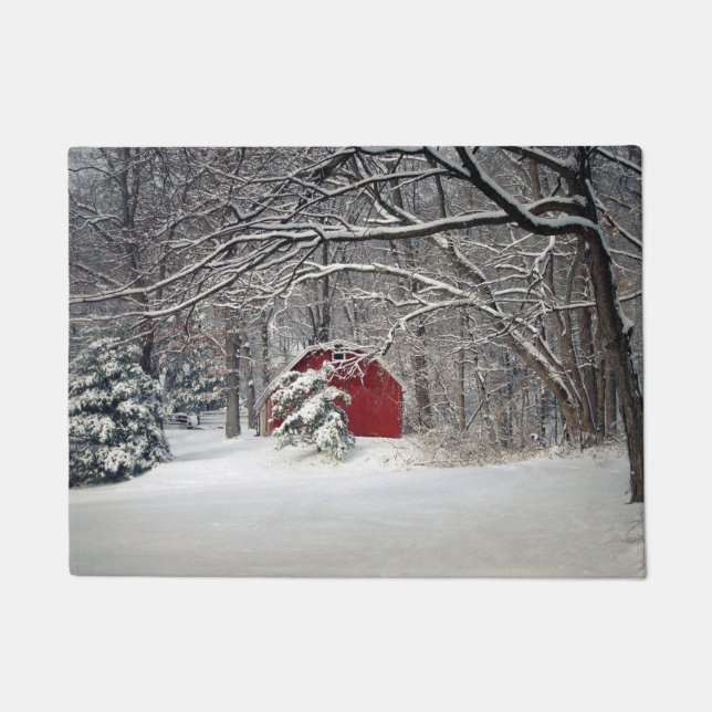 Felpudo El granero rojo en la nieve (2011) (Anverso)
