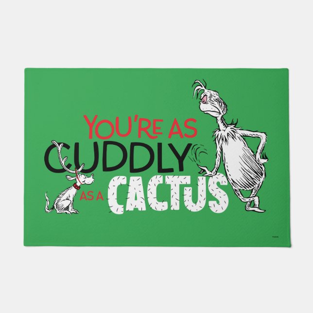 Felpudo El Grinch | Eres tan adorable como un cactus (Anverso)