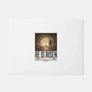 Felpudo Él ha resucitado Tumba de Pascua Cruz Camiseta cri