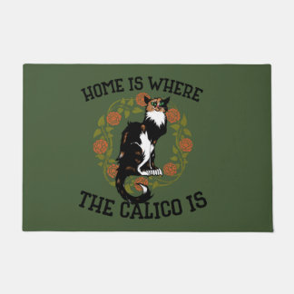 Felpudo El hogar es donde el Calico es el humor de "gato c
