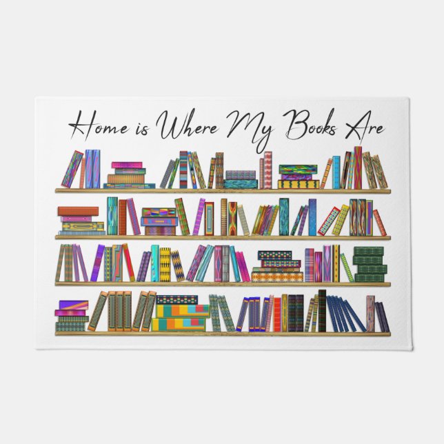 Felpudo El hogar es donde están mis libros (Anverso)