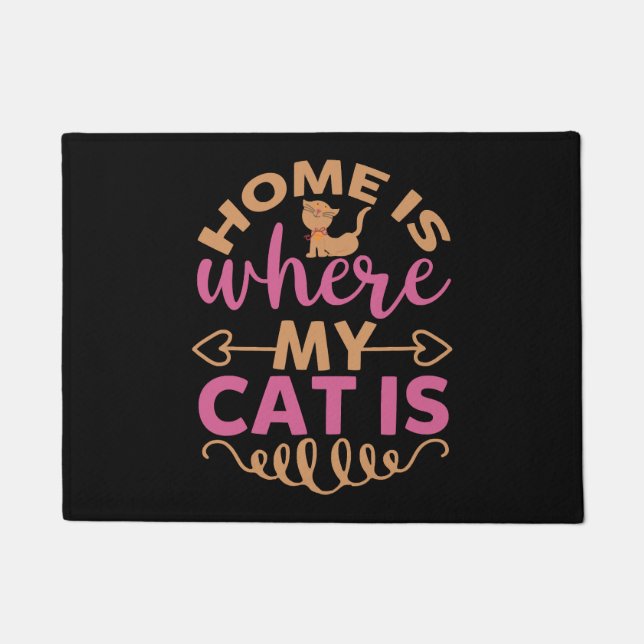 Felpudo El hogar es donde mi gato está (Anverso)