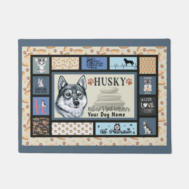 Felpudo El Husky Propietario Siberiano Lover Funny Keepsak (Anverso)