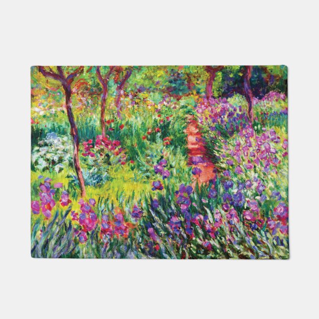 Felpudo El jardín Iris de Giverny, por Claude Monet (Anverso)