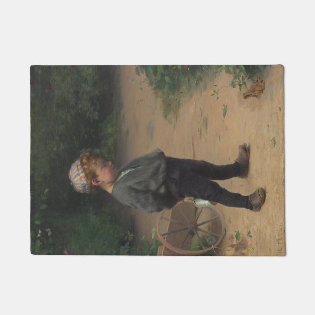Felpudo El joven biólogo con rana (de Paul Peel) (Anverso)