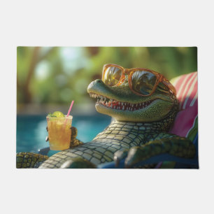 Felpudo El lagarto disfrutando de un cóctel junto a la pis