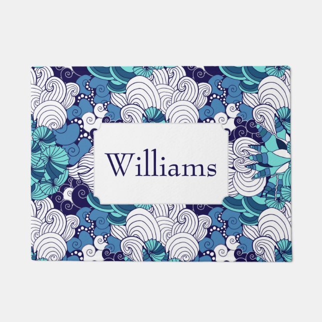 Felpudo El modelo enrrollado el | del Seashell añade su (Anverso)