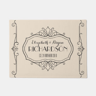 Felpudo El monograma elegante de la boda elige su propia