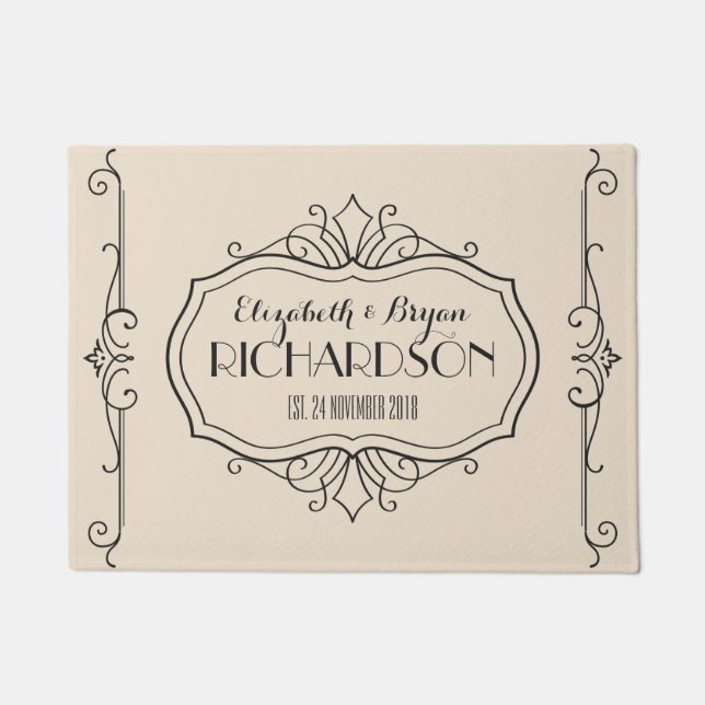 Felpudo El monograma elegante de la boda elige su propia (Anverso)