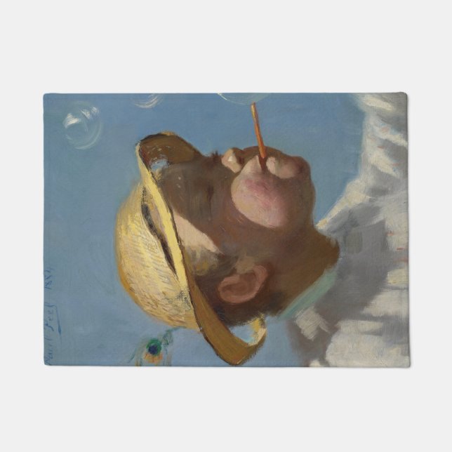 Felpudo El niño de la burbuja (por Paul Peel) (Anverso)