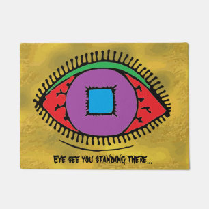 Felpudo El ojo le ve el colocar allí de diseño fresco de