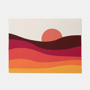 Felpudo El paisaje abstracto con el mar al atardecer