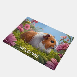 Felpudo El paraíso de las flores rosas de los cerdos de Gu